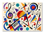 Geometric Abstract Musical Painting printed on water resistant canvas and mounted on a waterproof frame.