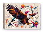 Eagle Painting with Geometric Background printed on water resistant canvas wrapped on a wood frame