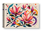 Magnolia Leaves - Geometric Painting printed on water resistant canvas wrapped on a wood frame