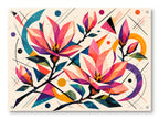 Magnolia Leaves - Geometric Painting printed on water resistant canvas and mounted on a waterproof frame.