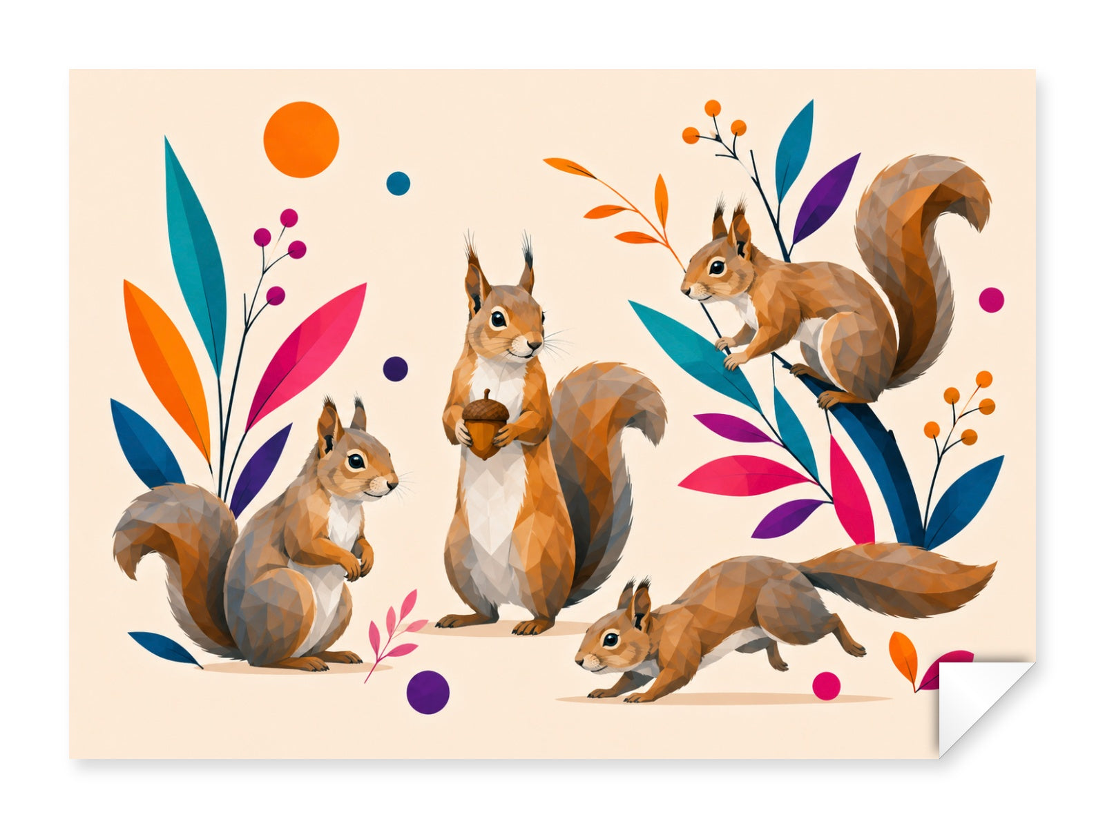 Squirrels at Play printed on fine art paper.