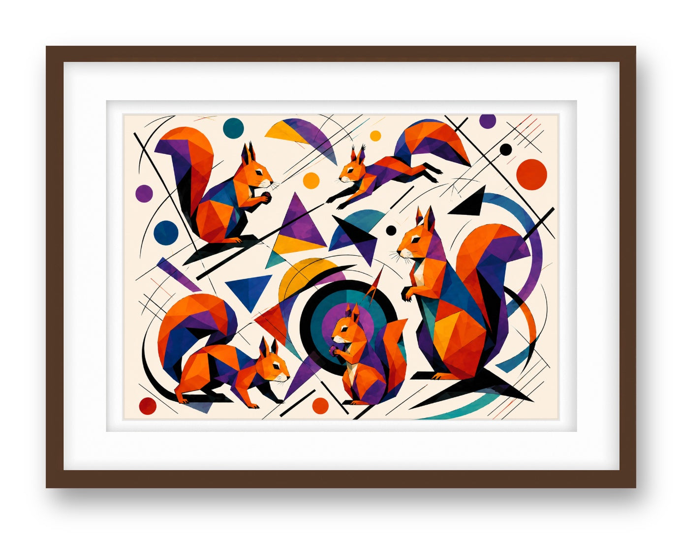 Musical Strings - Abstract Painting printed on fine art paper, framed on a espresso frame and matted.