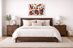 Musical Strings - Abstract Painting printed on aluminum metal with wall anchors. Hung on a bedroom wall.