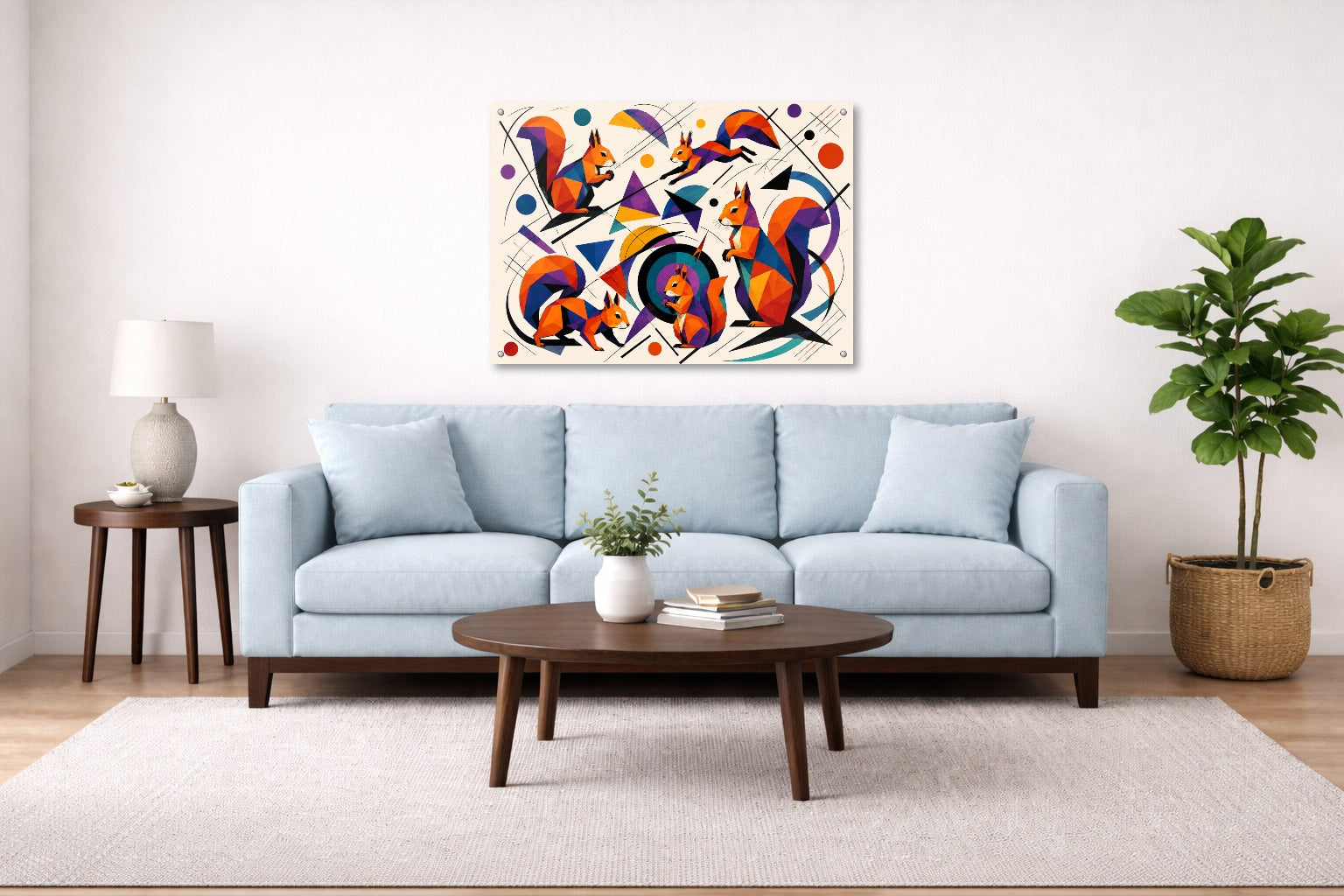 Musical Strings - Abstract Painting printed on aluminum metal with wall anchors. Hung on a living room wall.