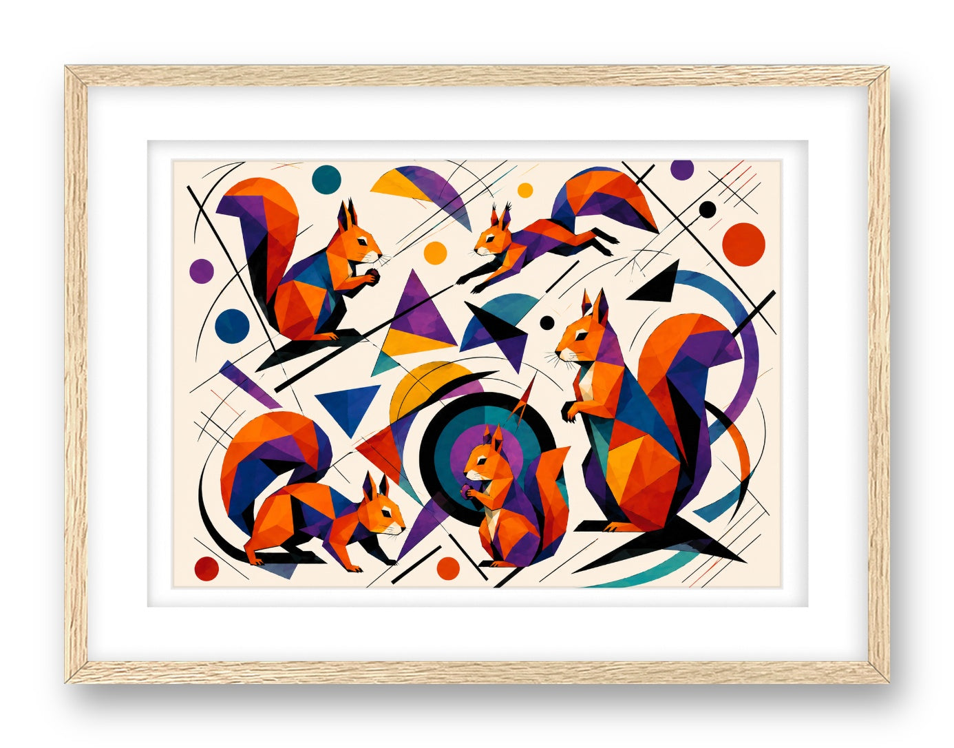 Musical Strings - Abstract Painting printed on fine art paper, framed on a oak frame and matted.