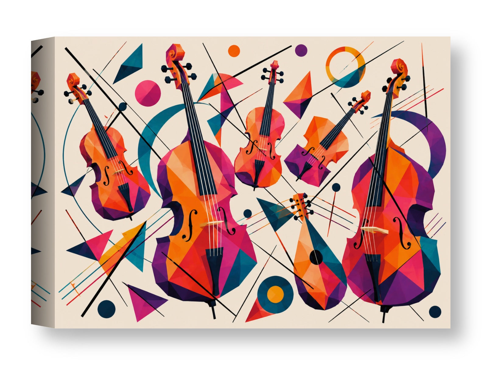 Musical String - Geometric Painting printed on water resistant canvas wrapped on a wood frame