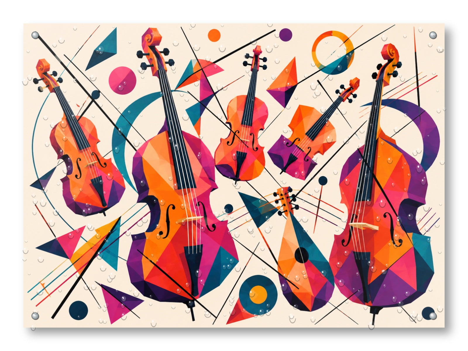 Musical String - Geometric Painting printed on water resistant canvas and mounted on a waterproof frame.