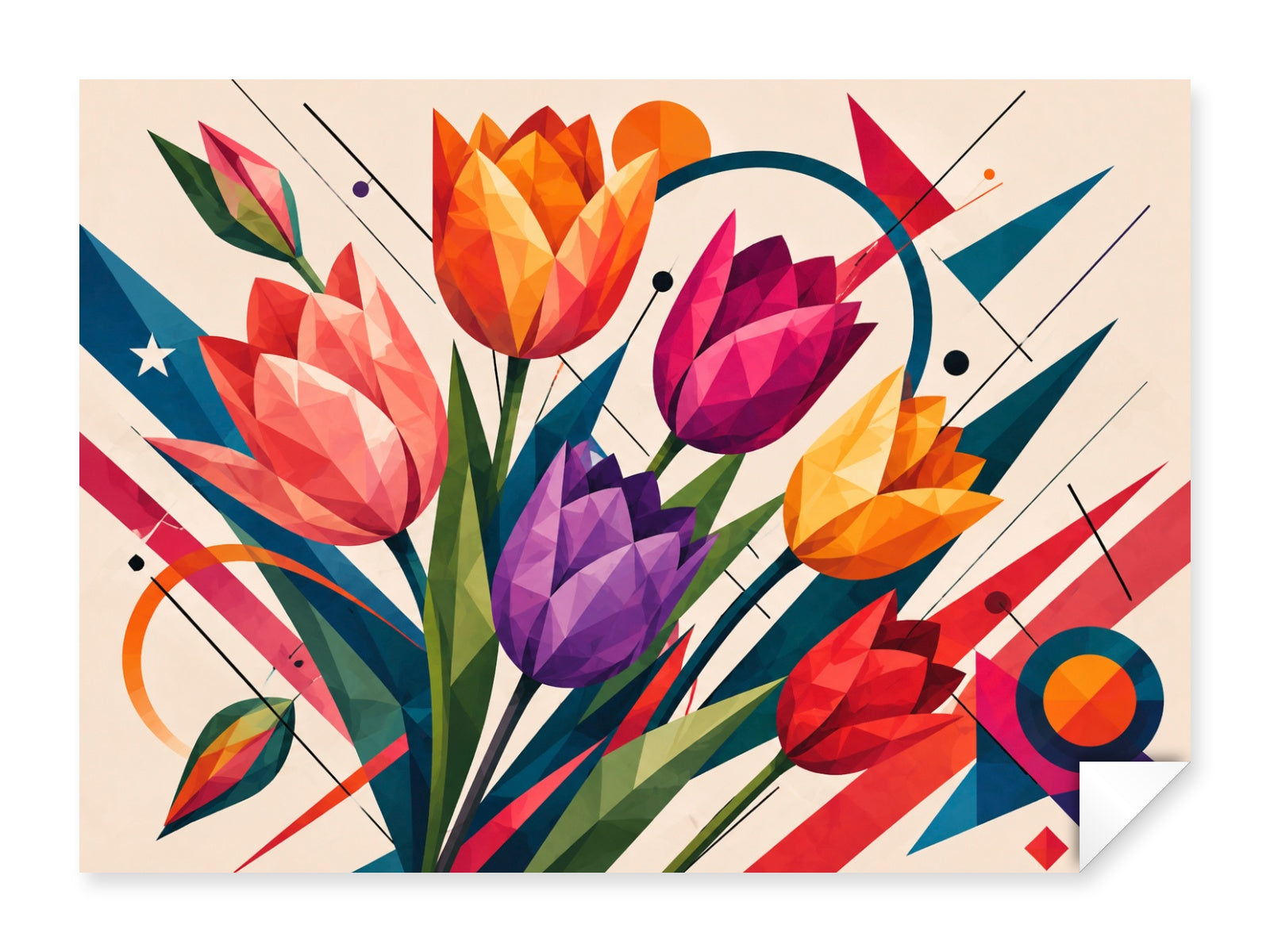 Colorful Tulips printed on fine art paper.