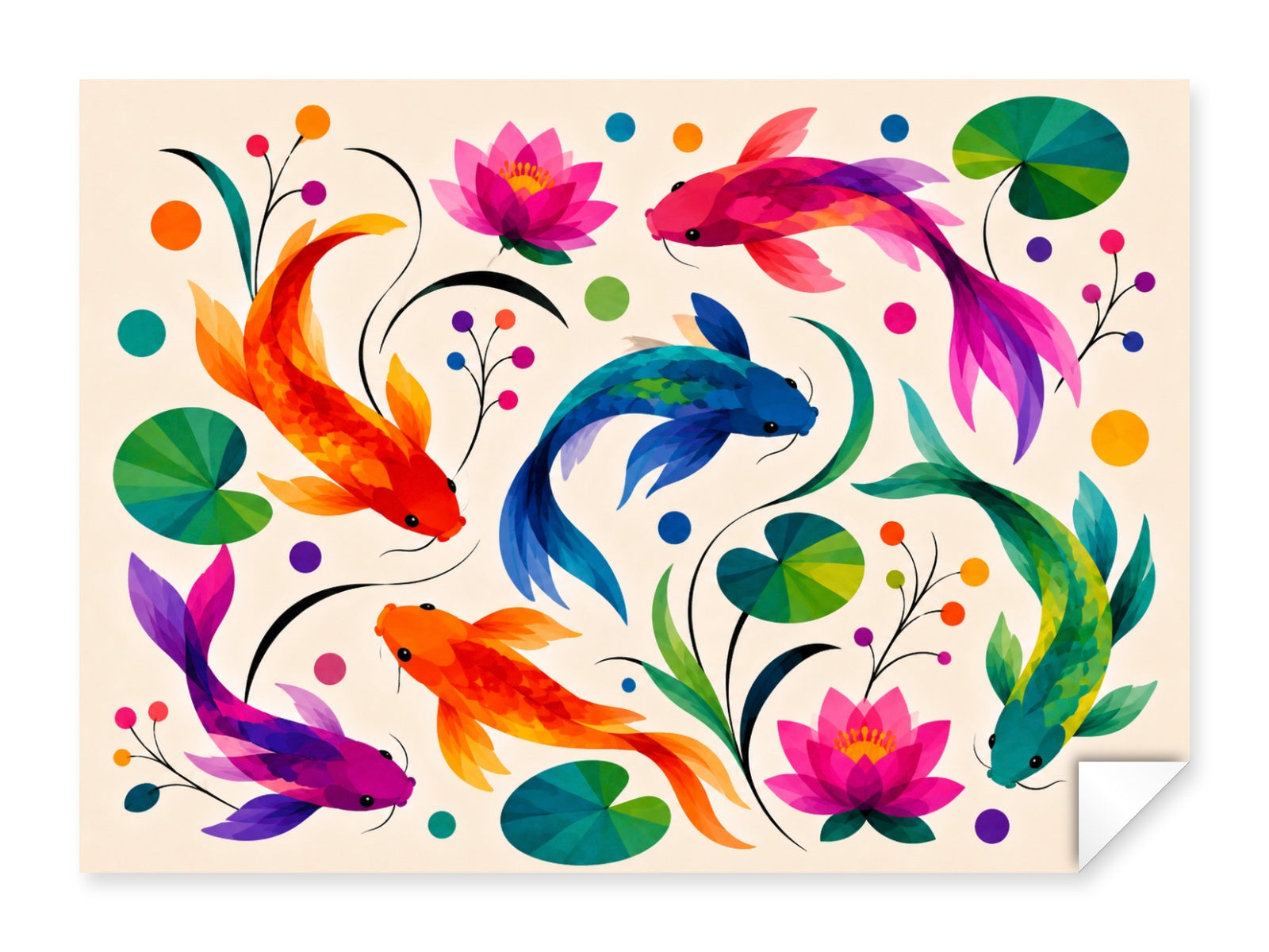 Koi Fish printed on fine art paper.