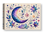 Moon & Stars - Geometric Painting printed on water resistant canvas wrapped on a wood frame