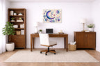 Moon & Stars - Geometric Painting printed on aluminum metal with wall anchors. Hung on a office wall.