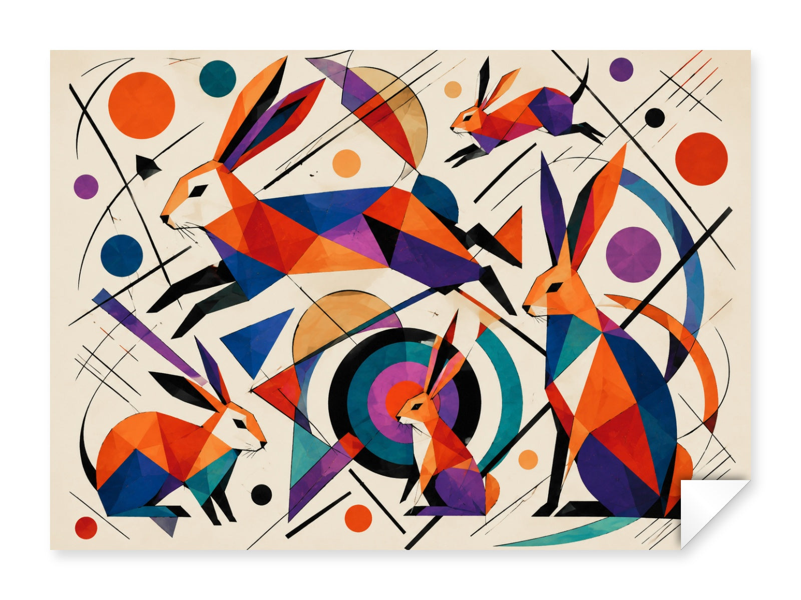 Wild Rabbits printed on fine art paper.