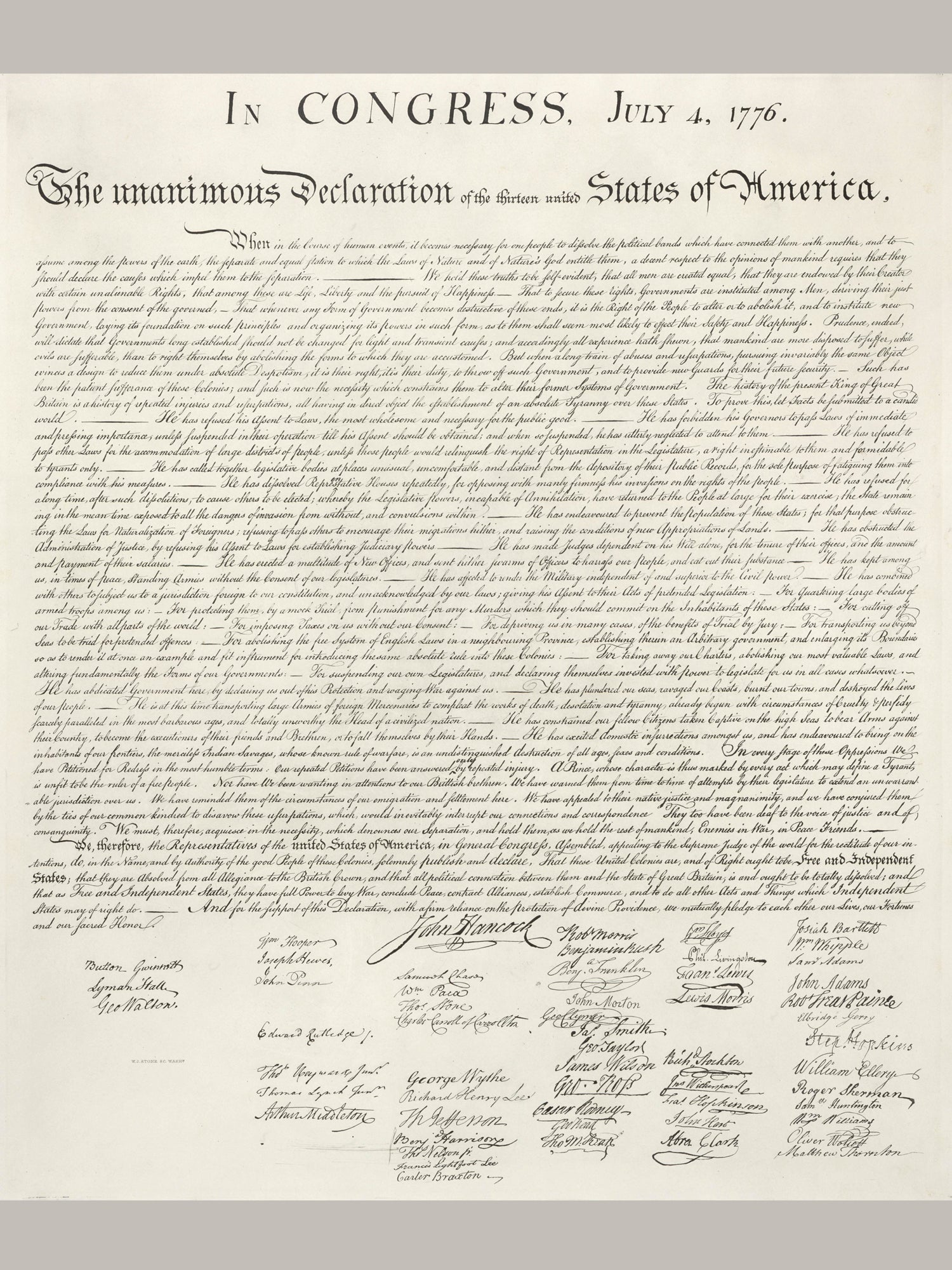 Declaration of Independence Document