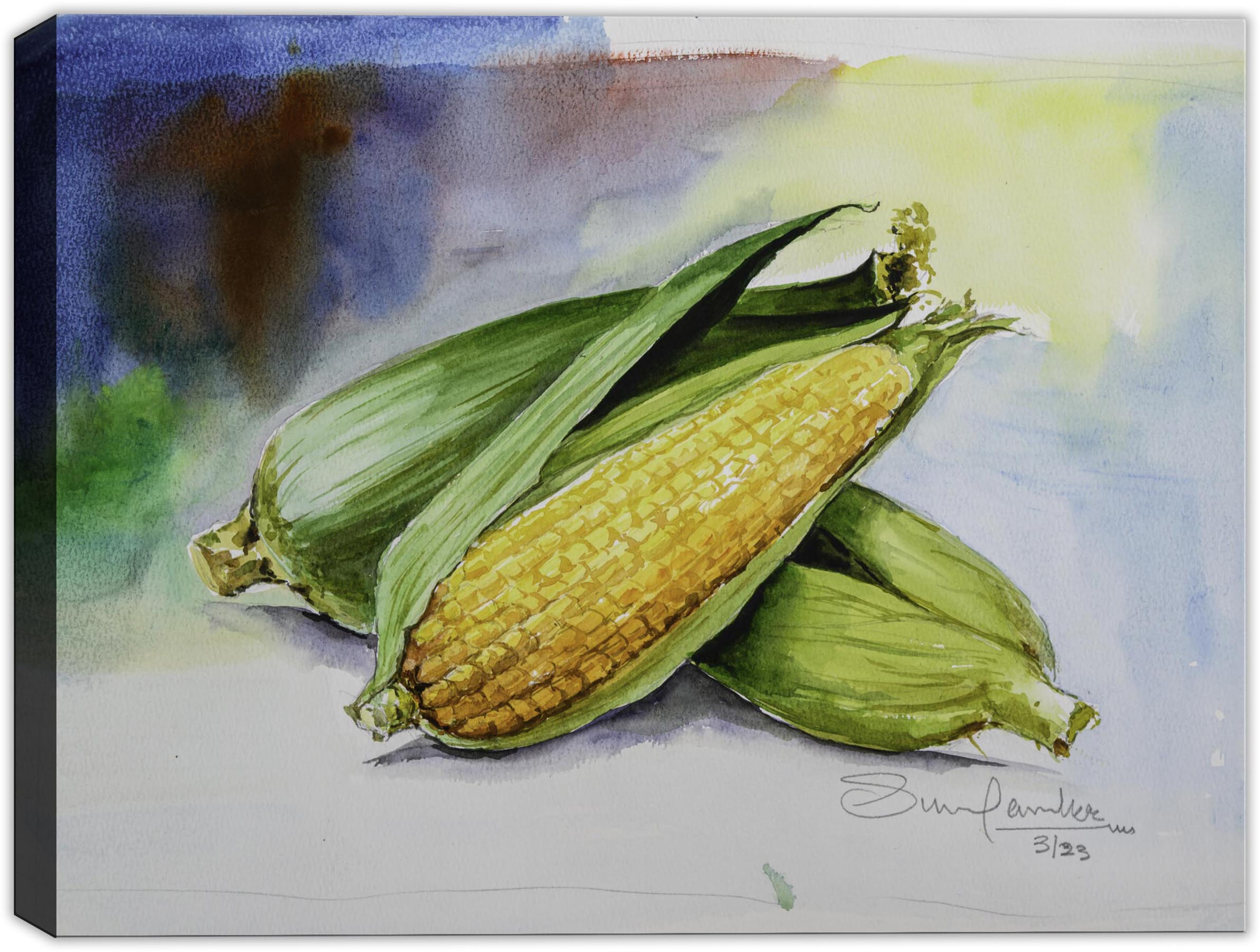 Corn Harvest Print on Canvas