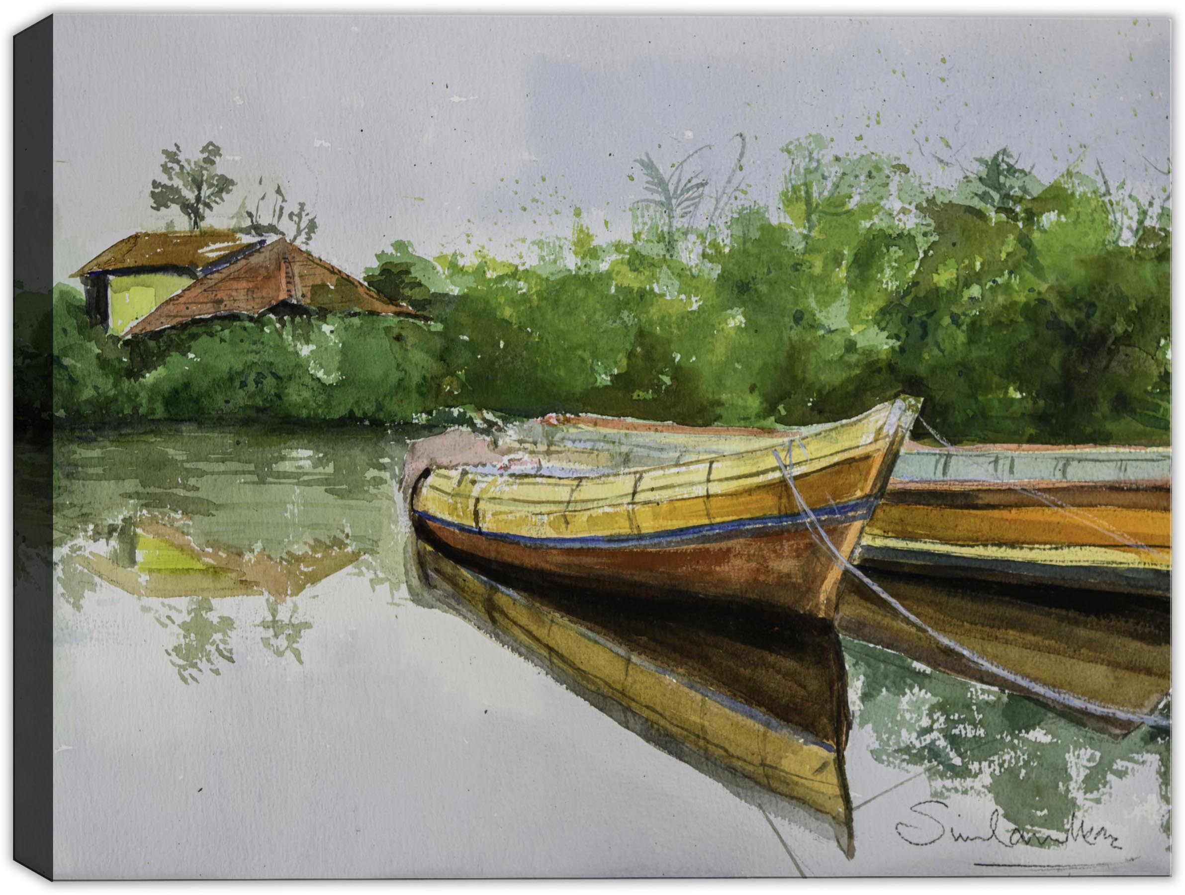SP134-Canvas Print of Canoes
