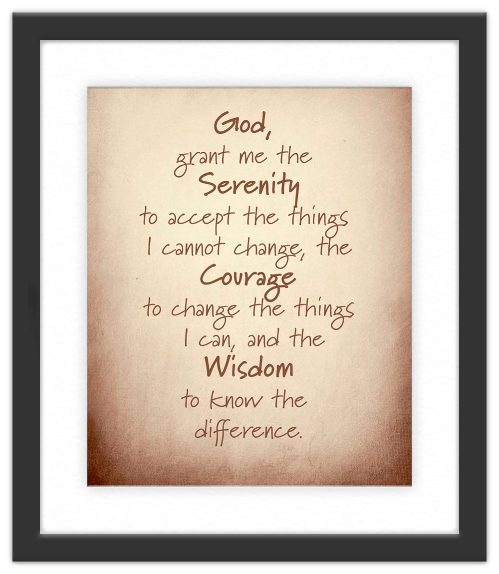 Serenity Prayer on Canvas - Antique