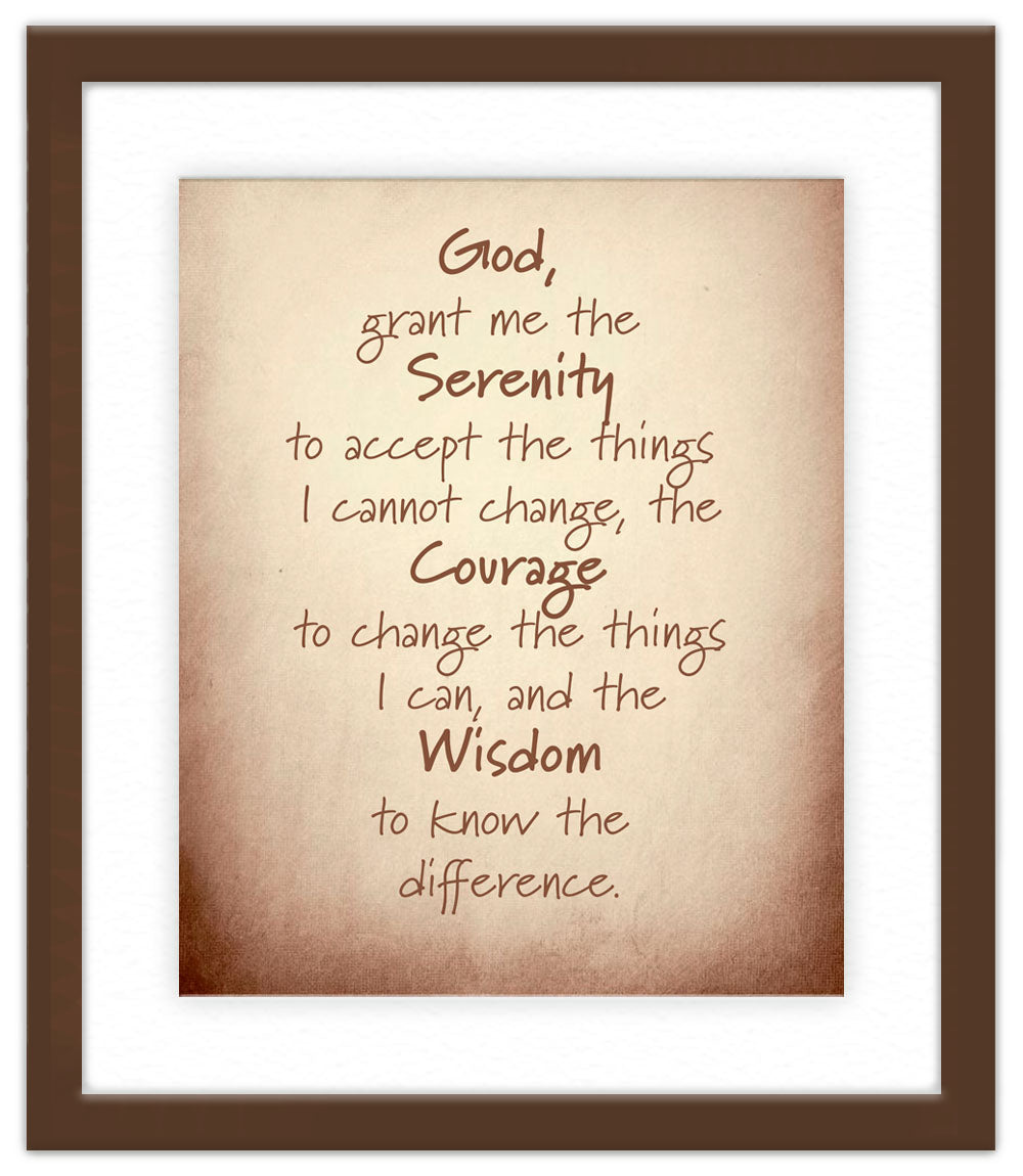 Serenity Prayer in Espresso Frame