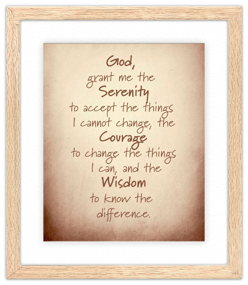 Serenity Prayer in Oak Frame