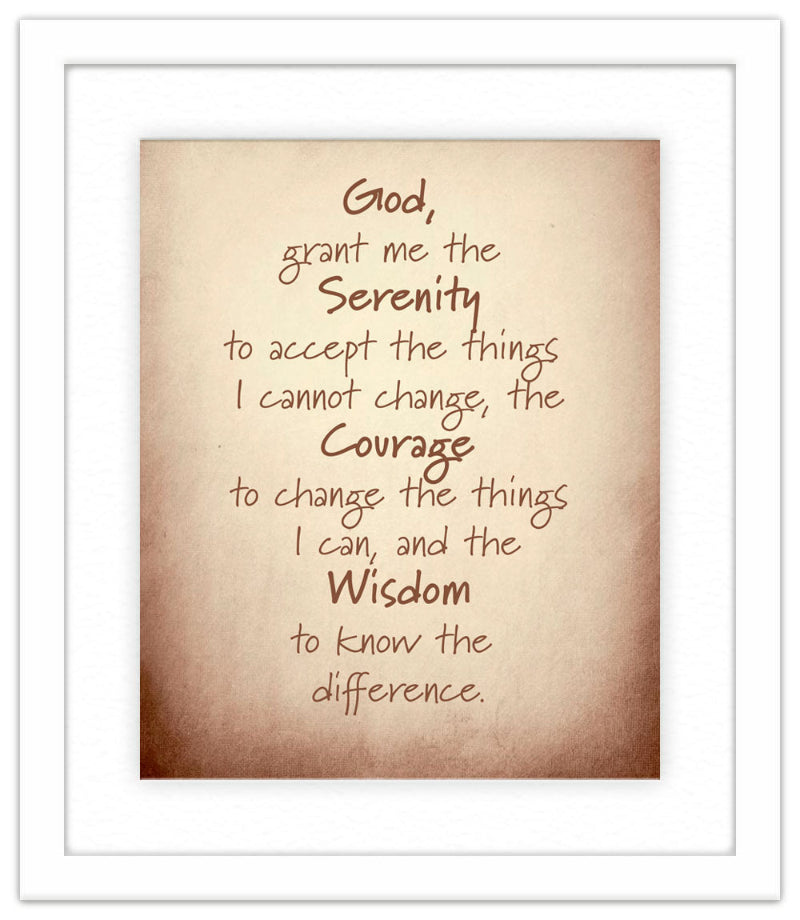 Serenity Prayer in White Frame