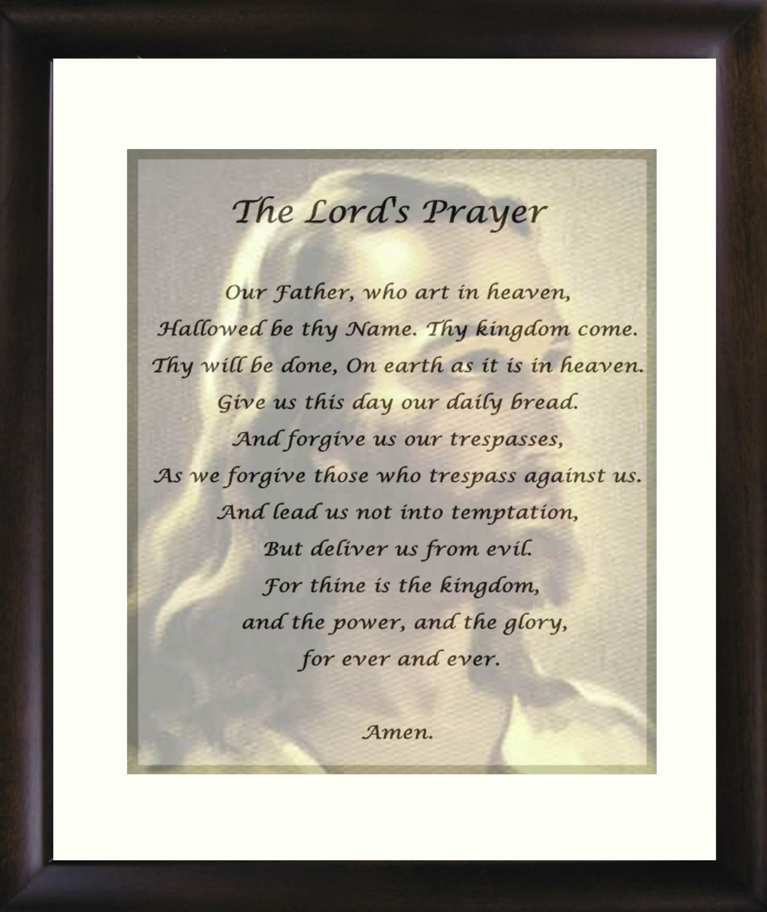 Print of the e Lord's Prayer - Matted and Framed