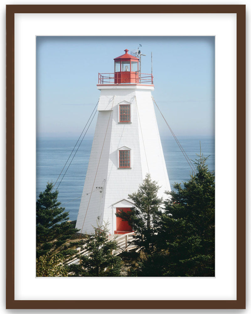 Swallowtail Lighthouse Image with Espresso Frame