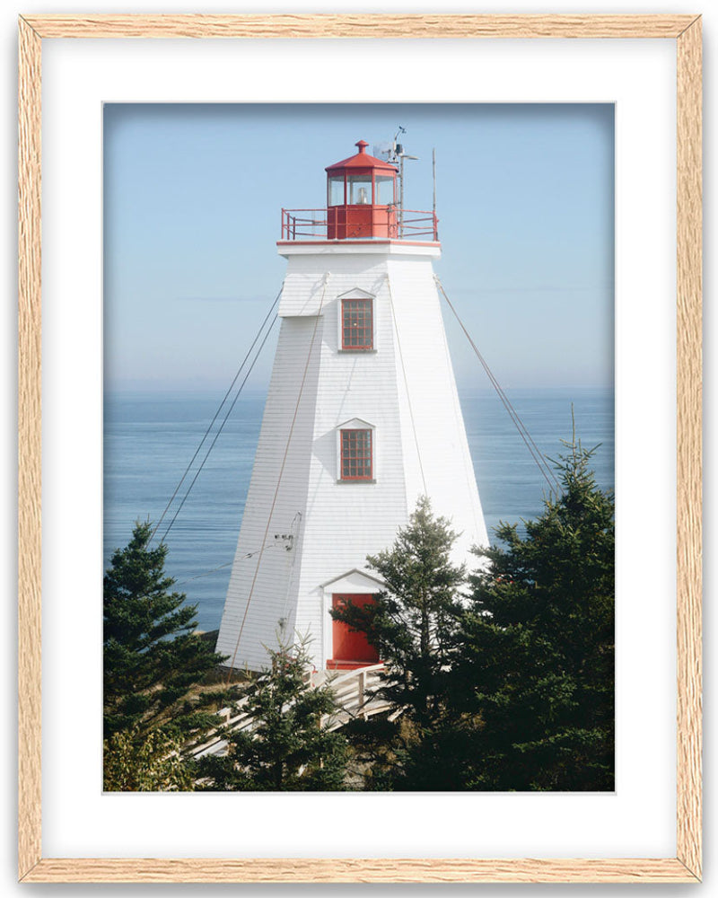 Swallowtail Lighthouse Image in Oak Frame