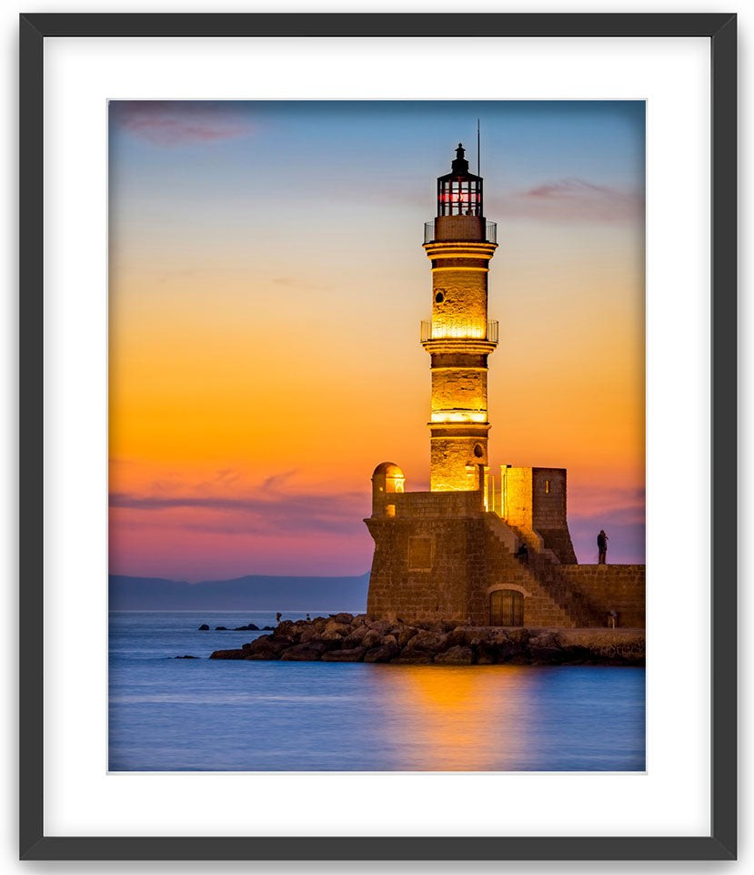 Lighthouse Picture of the Chania Lighthouse house Image in a Black Frame