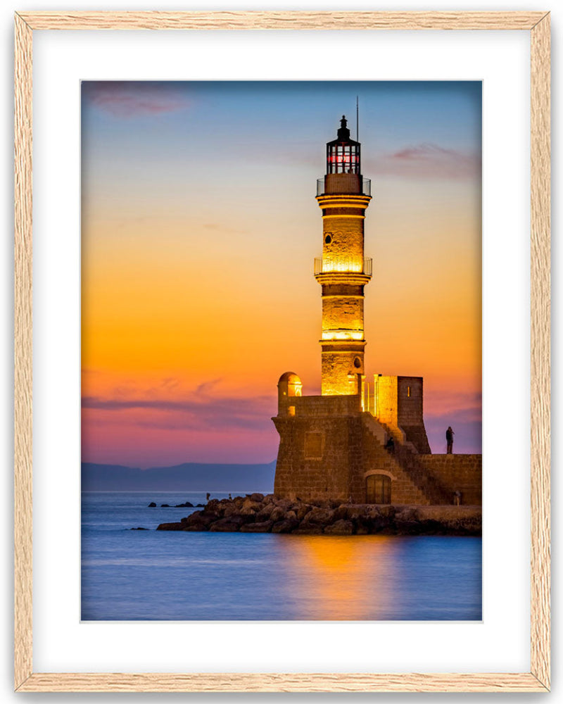 Lighthouse Picture of the Chania Lighthouse house Image in an Oak  Frame