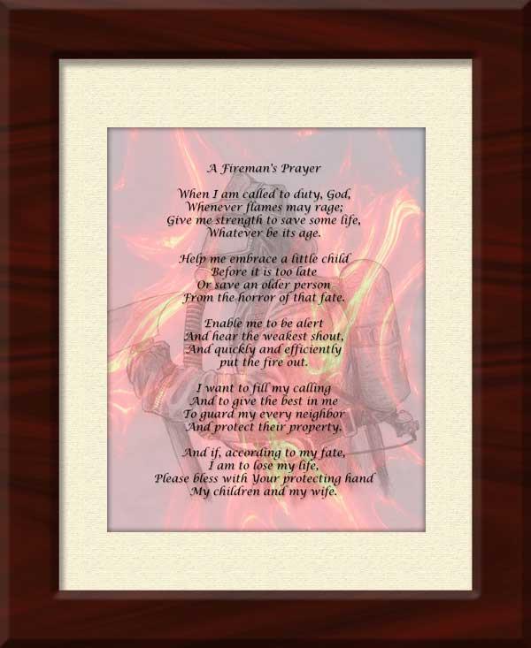Fireman's Prayer - Framed