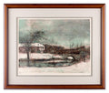 Fonte Des Neiges - by Bernard Ganter - Lithograph - Framed Art