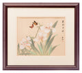 Butterflies and Iris - Japanese Floral Art - Framed Lithograph