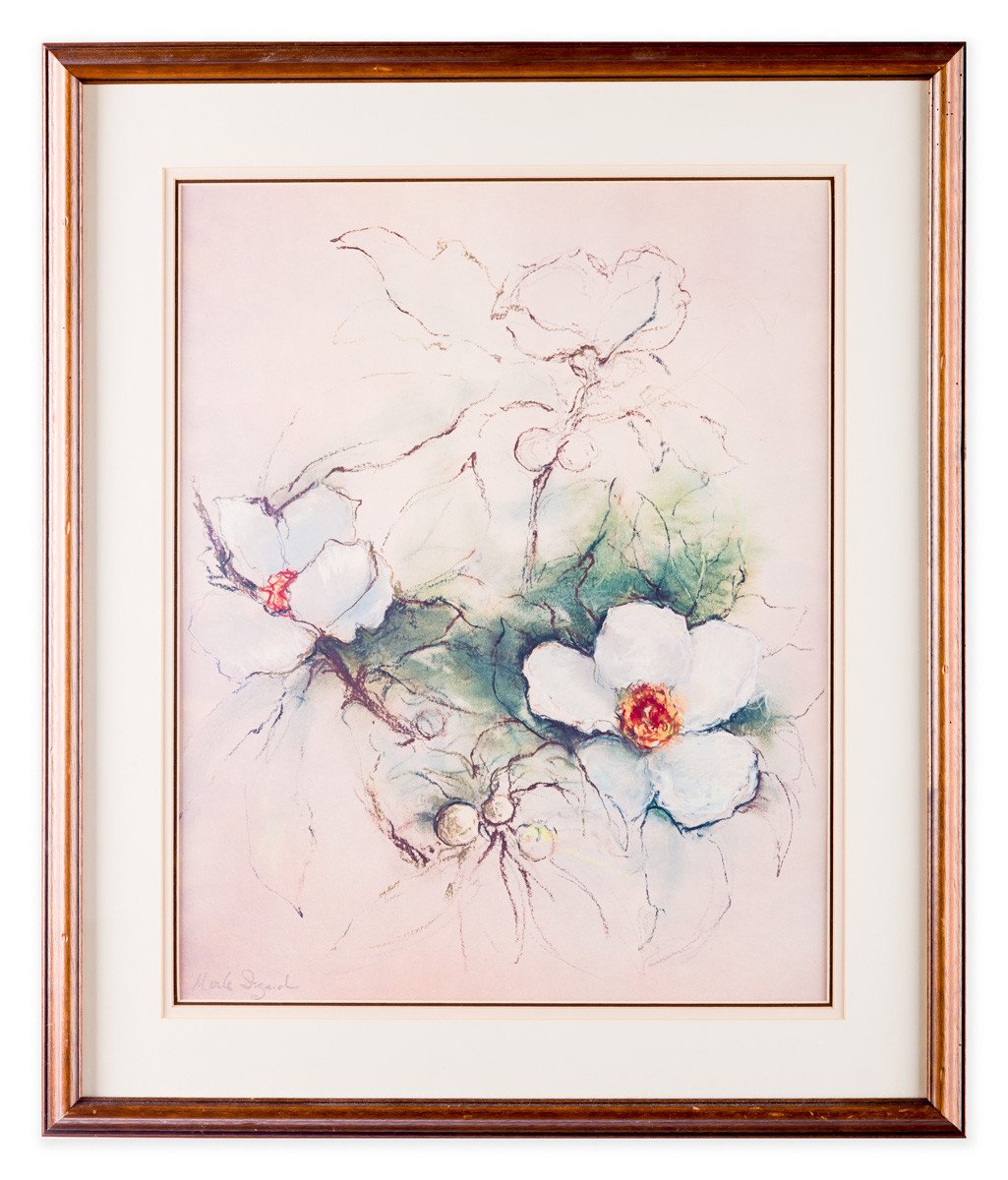 Sweet Magnolia - by Merle Izard - Lithograph - Framed Art