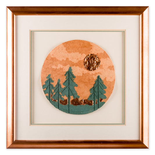 Pine Trees & Moon by Esther Grimm - Framed Art