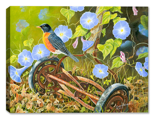 American Robin - Painting by Carol Decker  on a Canvas Wrap