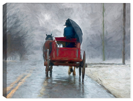 Amish Horse and Buggy - Painting on Canvas
