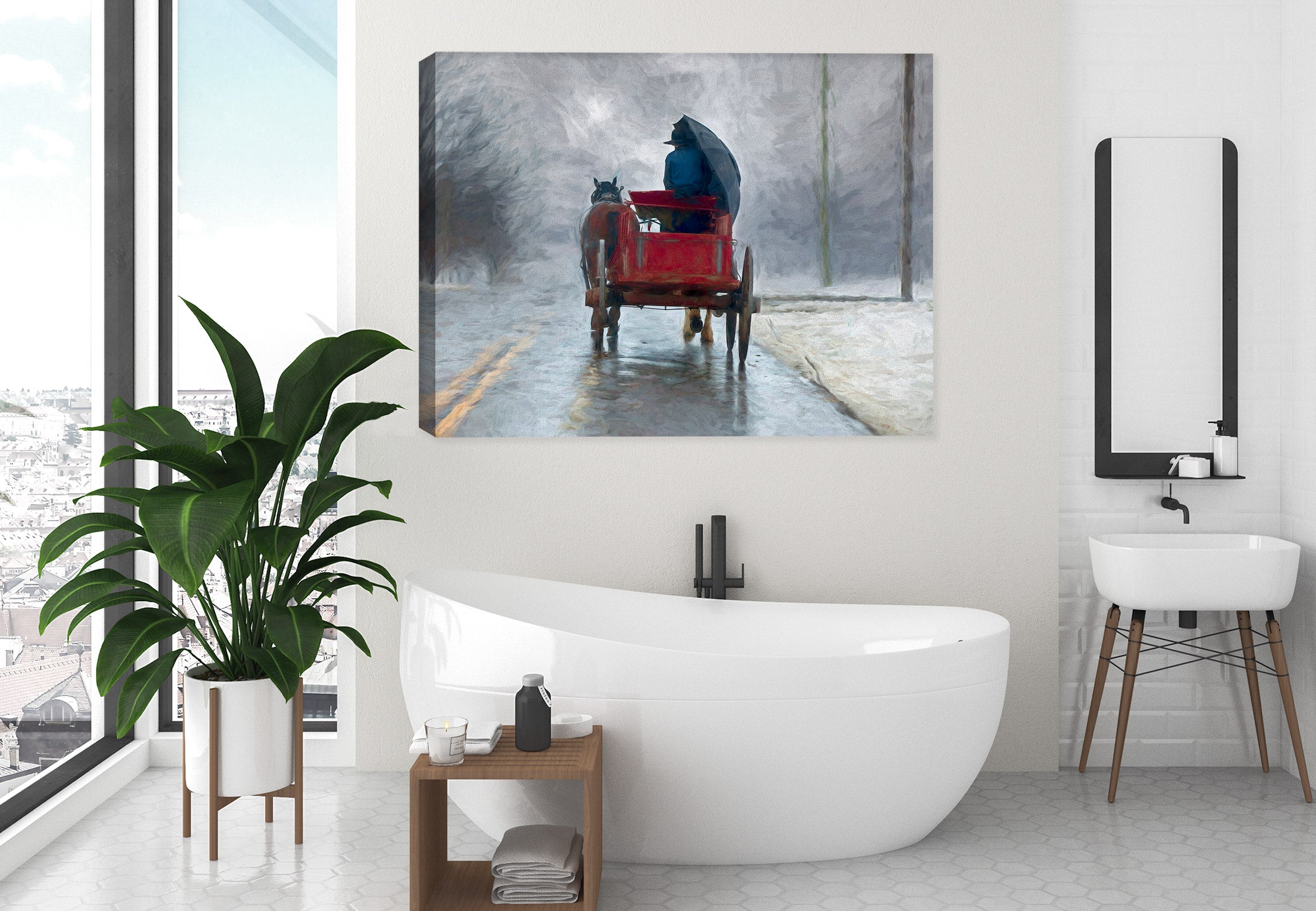 Amish Horse and Buggy - Hanging on Bath Room Wall