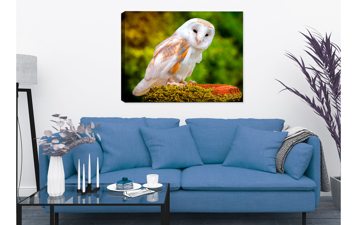 Owl Photo on Canvas in Living Room