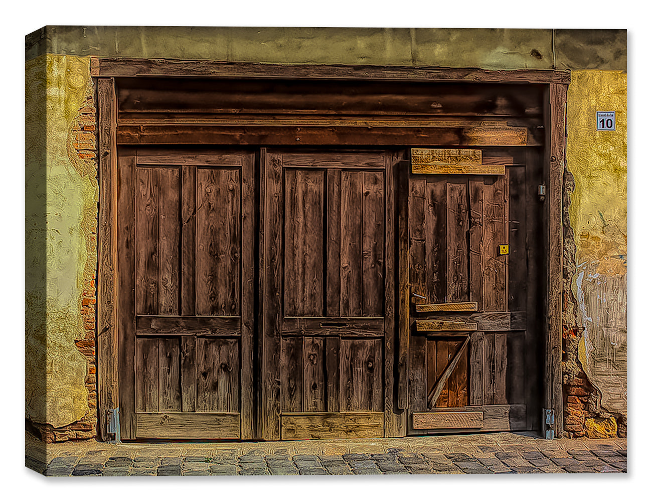 Fine art photograph of an old barn door - printed on Cavnas