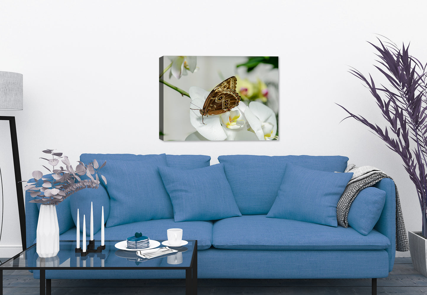 Monarch Butterfly on White Orchid - Fine Art Giclee