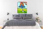 Dinner Bell with Bird - Painting on Canvas - Hanging of Bedroom Wall