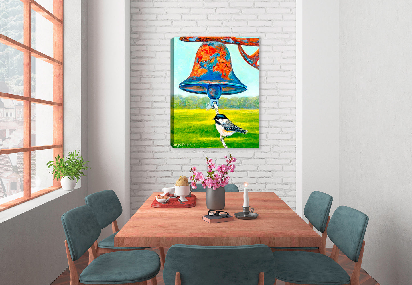 Dinner Bell with Bird - Painting