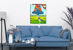 Dinner Bell with Bird - Painting on Canvas - Hanging of Living Room Wall