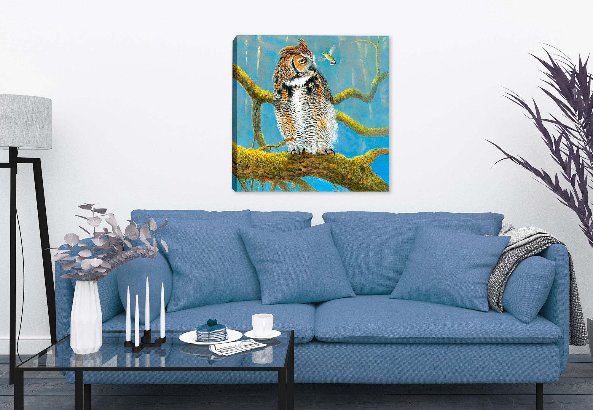Fearless Owl Painting - Hung on Living Room Wall