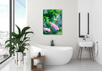 Summer Joy - Hummingbird  Painting - Printed on Canvas. Hanging on Bathroom Wall.