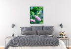 Summer Joy - Hummingbird  Painting - Printed on Canvas. Hanging on Bedroom Wall.
