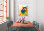Painting of a Bear and the Butterfly -by Carol Decker - Printed on Canvas - Hung on Dining Room Wall.