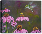 Hummingbird and Cornflower Painting on Canvas