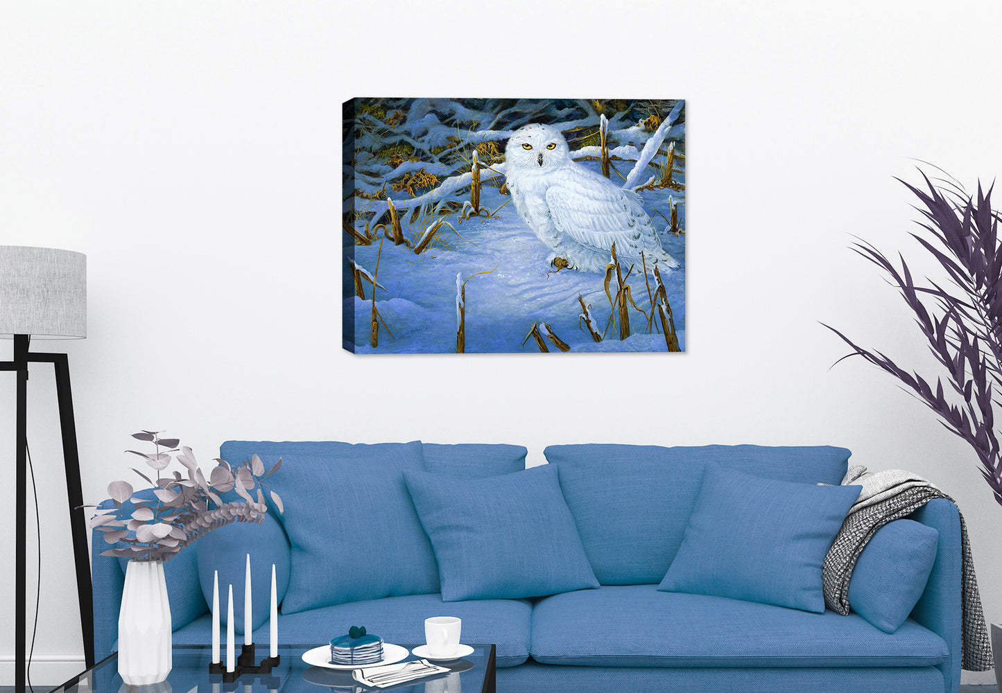 Owl Painting Hanging in Living Room