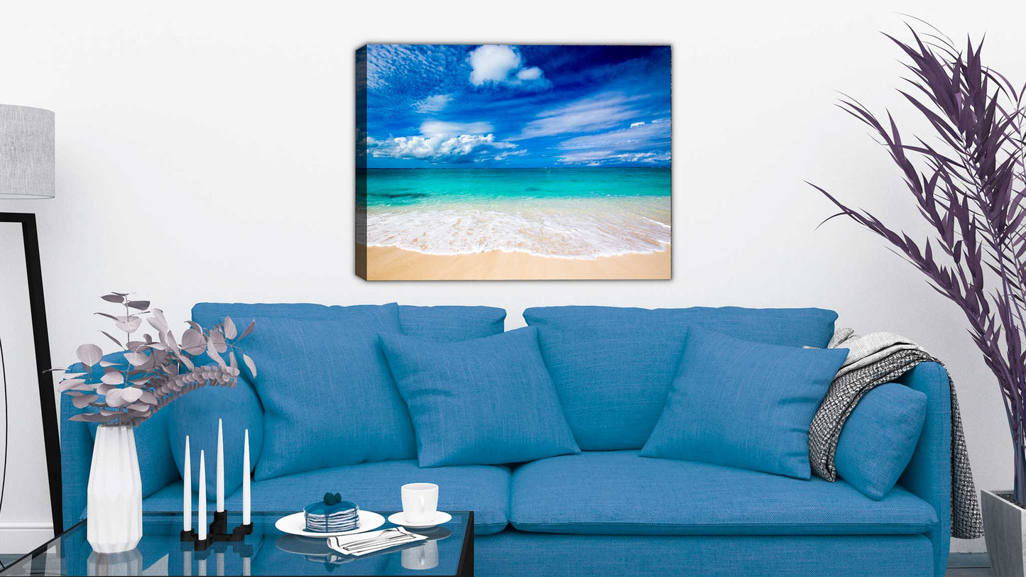Wrapped Canvas Print Hung on Living Room Wall, environment