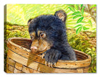 Caught in the Art - Cub Bear - Printed on Canvas